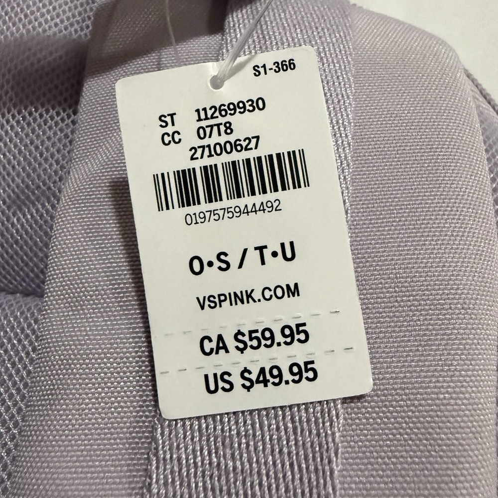 Victoria's Secret PINK Backpack Classic Canvas Lavender Violet - Picture 6 of 8